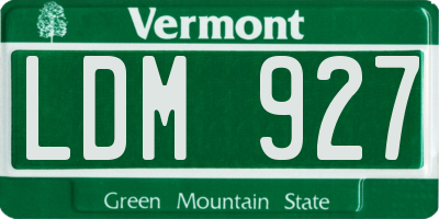 VT license plate LDM927