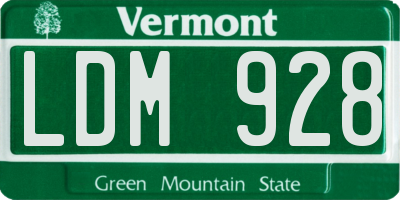 VT license plate LDM928