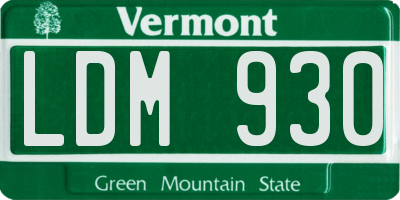 VT license plate LDM930