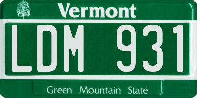 VT license plate LDM931