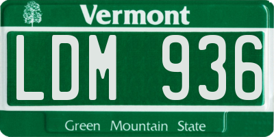 VT license plate LDM936