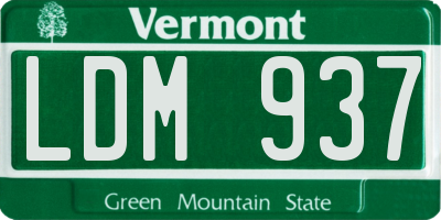 VT license plate LDM937