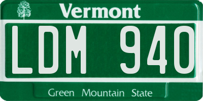 VT license plate LDM940