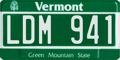 VT license plate LDM941