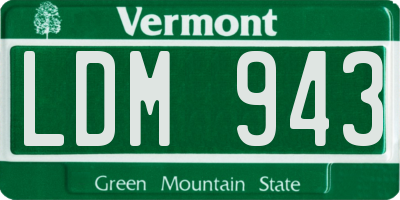 VT license plate LDM943