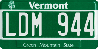 VT license plate LDM944