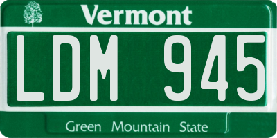 VT license plate LDM945