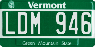 VT license plate LDM946