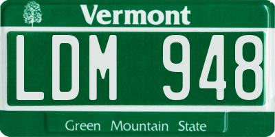 VT license plate LDM948