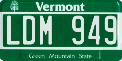 VT license plate LDM949