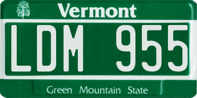 VT license plate LDM955