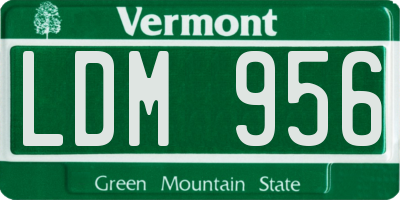 VT license plate LDM956