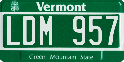 VT license plate LDM957