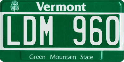VT license plate LDM960