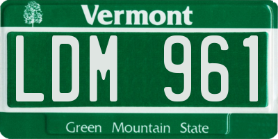 VT license plate LDM961