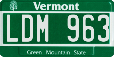 VT license plate LDM963