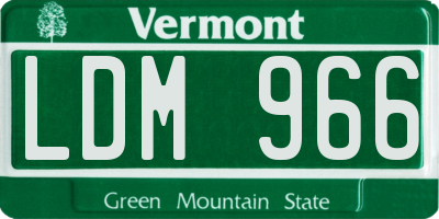 VT license plate LDM966