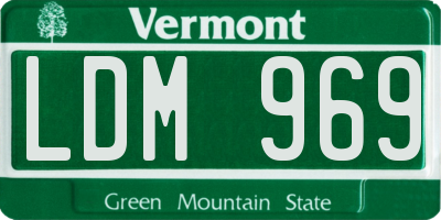 VT license plate LDM969