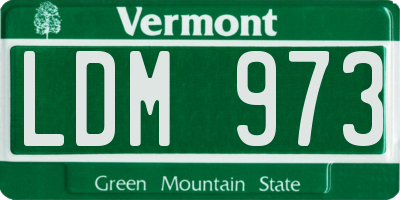 VT license plate LDM973