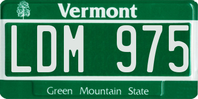 VT license plate LDM975