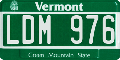VT license plate LDM976