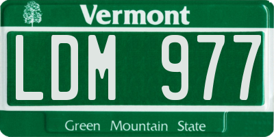 VT license plate LDM977