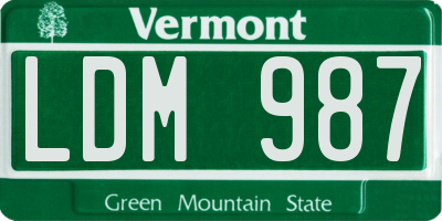 VT license plate LDM987