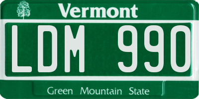 VT license plate LDM990