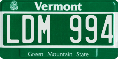 VT license plate LDM994
