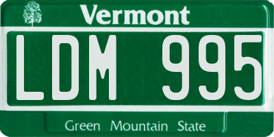 VT license plate LDM995