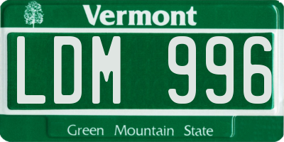 VT license plate LDM996