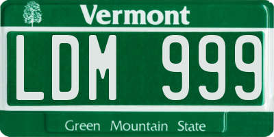 VT license plate LDM999