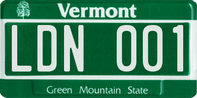VT license plate LDN001