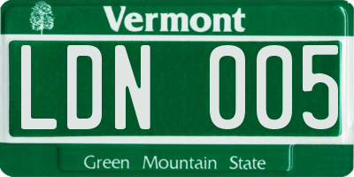 VT license plate LDN005