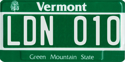 VT license plate LDN010