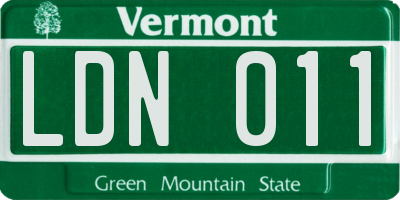 VT license plate LDN011