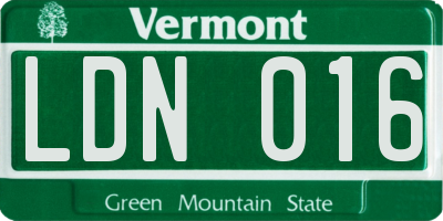 VT license plate LDN016