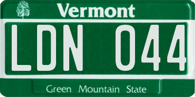 VT license plate LDN044