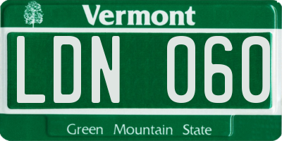 VT license plate LDN060