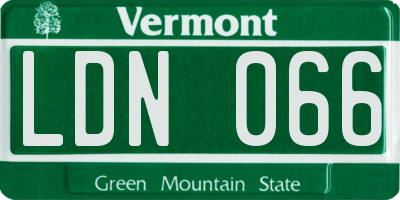 VT license plate LDN066