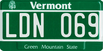 VT license plate LDN069