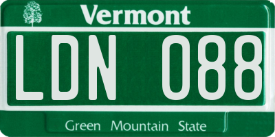 VT license plate LDN088