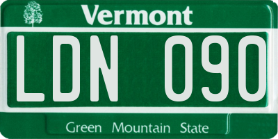 VT license plate LDN090