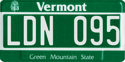 VT license plate LDN095