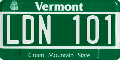 VT license plate LDN101