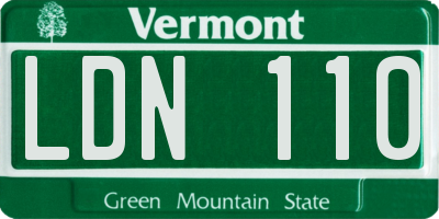 VT license plate LDN110