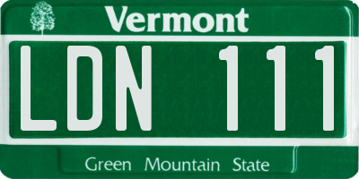 VT license plate LDN111