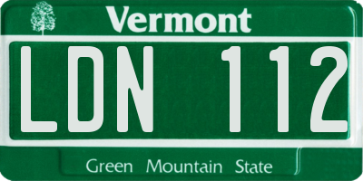 VT license plate LDN112