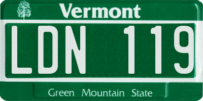 VT license plate LDN119