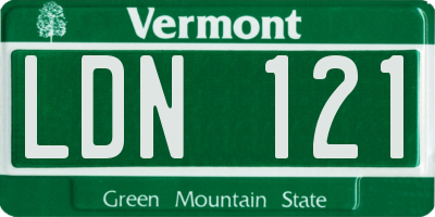 VT license plate LDN121